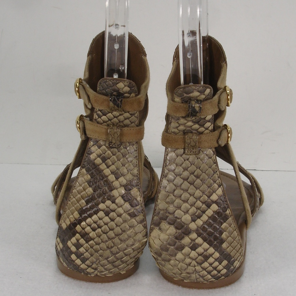 Ysl Yves Saint Laurent Flower 05 Python Sandals 38 - image 4